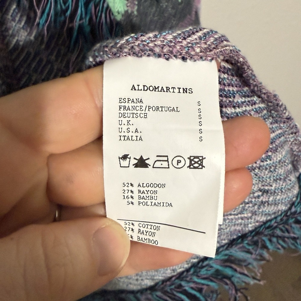 Anthropologie Aldo Martins Tropical Boho Fringed Cardigan with Pockets No Belt - Picture 6 of 10